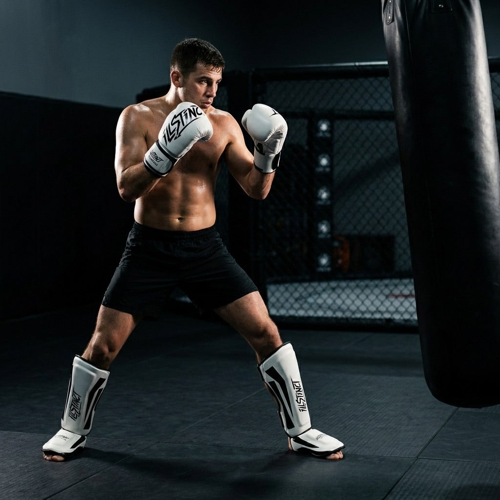 Rundum geschützt. Alles dabei.

content: Handschuhe, Schienbeinschoner, Mundschutz, Bandagen – alles aufeinander abgestimmt. Ein Bundle, kein Kompromiss.